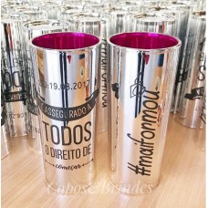 copo metalizado prata